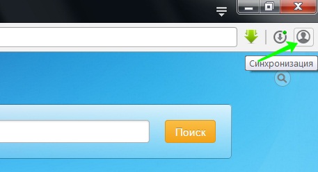 Кнопка синхронизации в opera